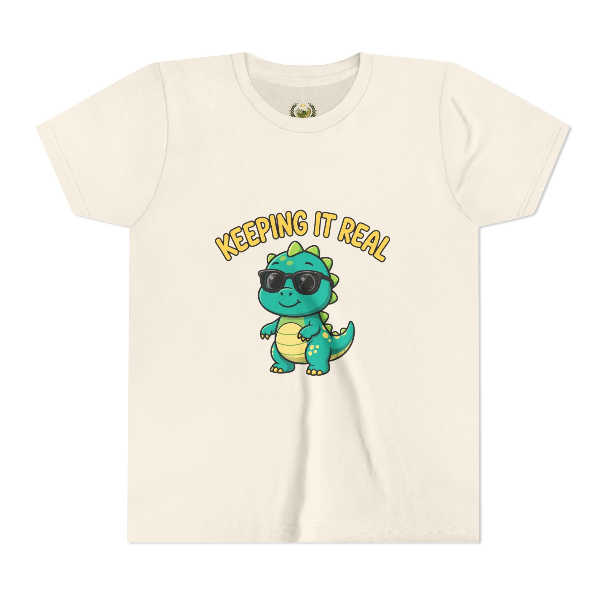 Kids Tee - "Keeping It Real" Cool Dino Graphic Youth T-Shirt