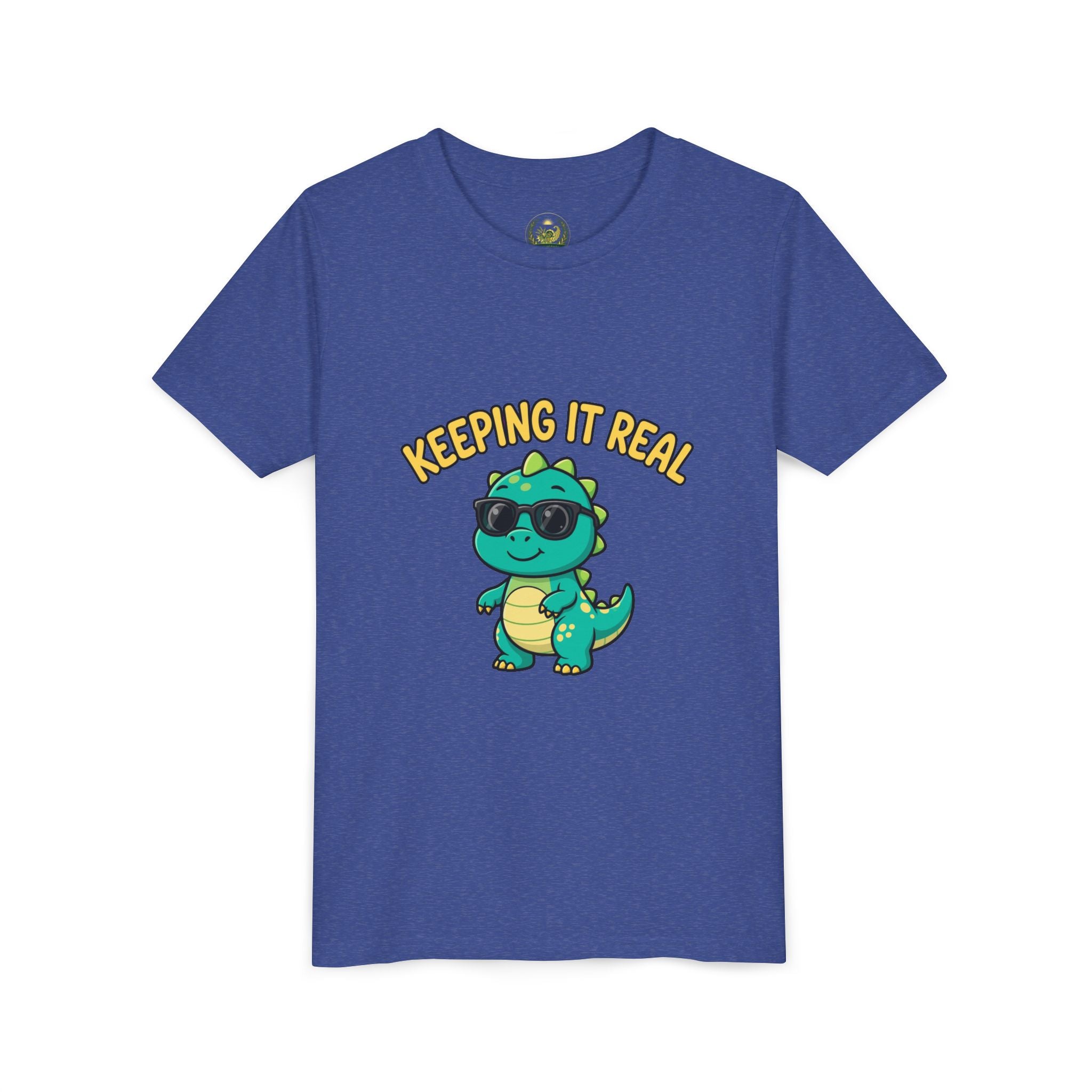 Kids Tee - "Keeping It Real" Cool Dino Graphic Youth T-Shirt