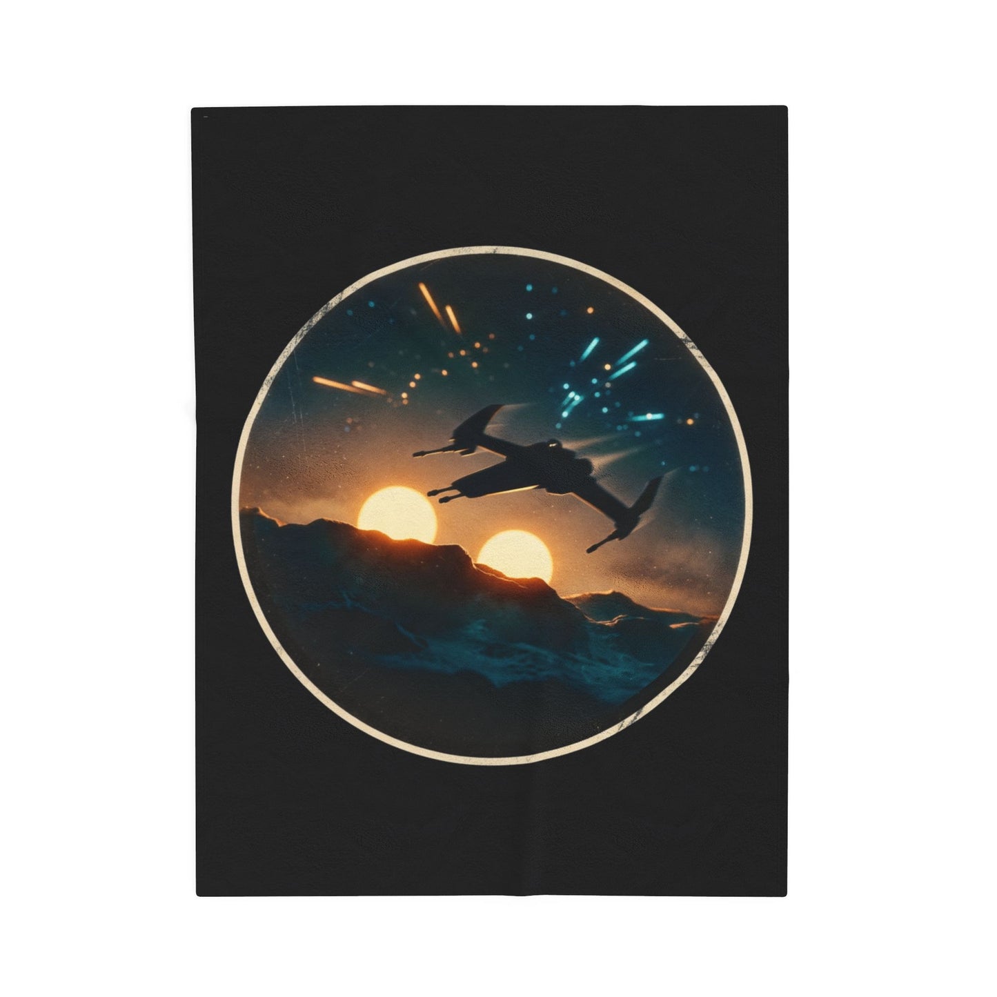 Twin Suns Velveteen Throw