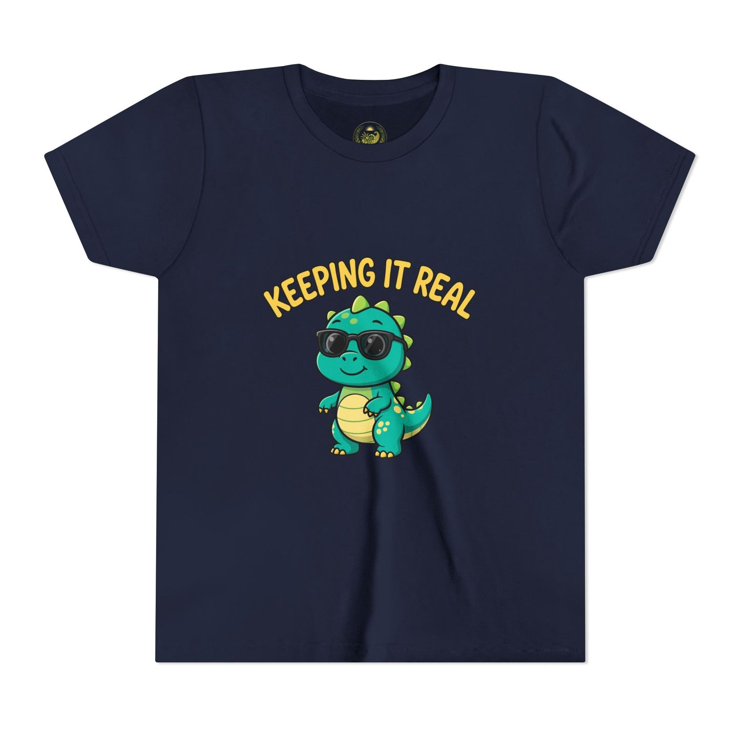 Kids Tee - "Keeping It Real" Cool Dino Graphic Youth T-Shirt
