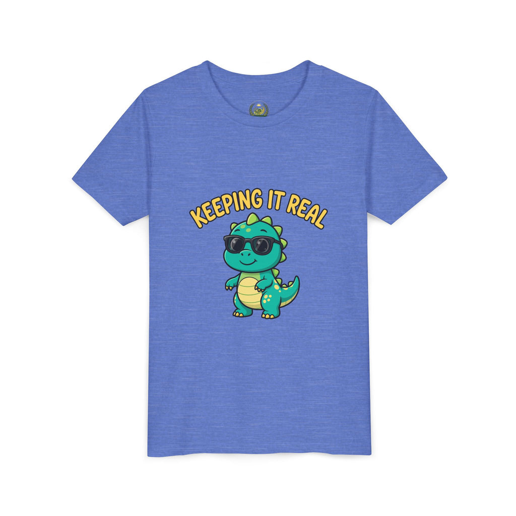 Kids Tee - "Keeping It Real" Cool Dino Graphic Youth T-Shirt