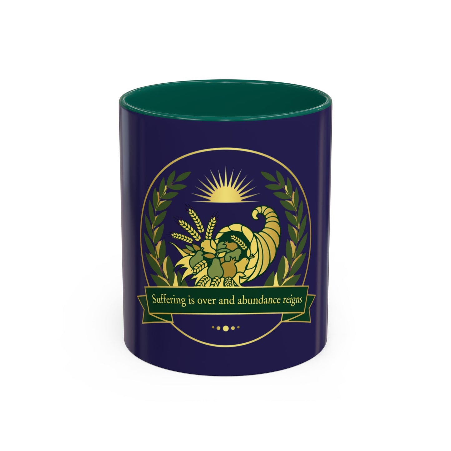 Cornucopia Abundance Mug — "Suffering is over and abundance reigns" Ceramic Coffee Cup (11oz/15oz)