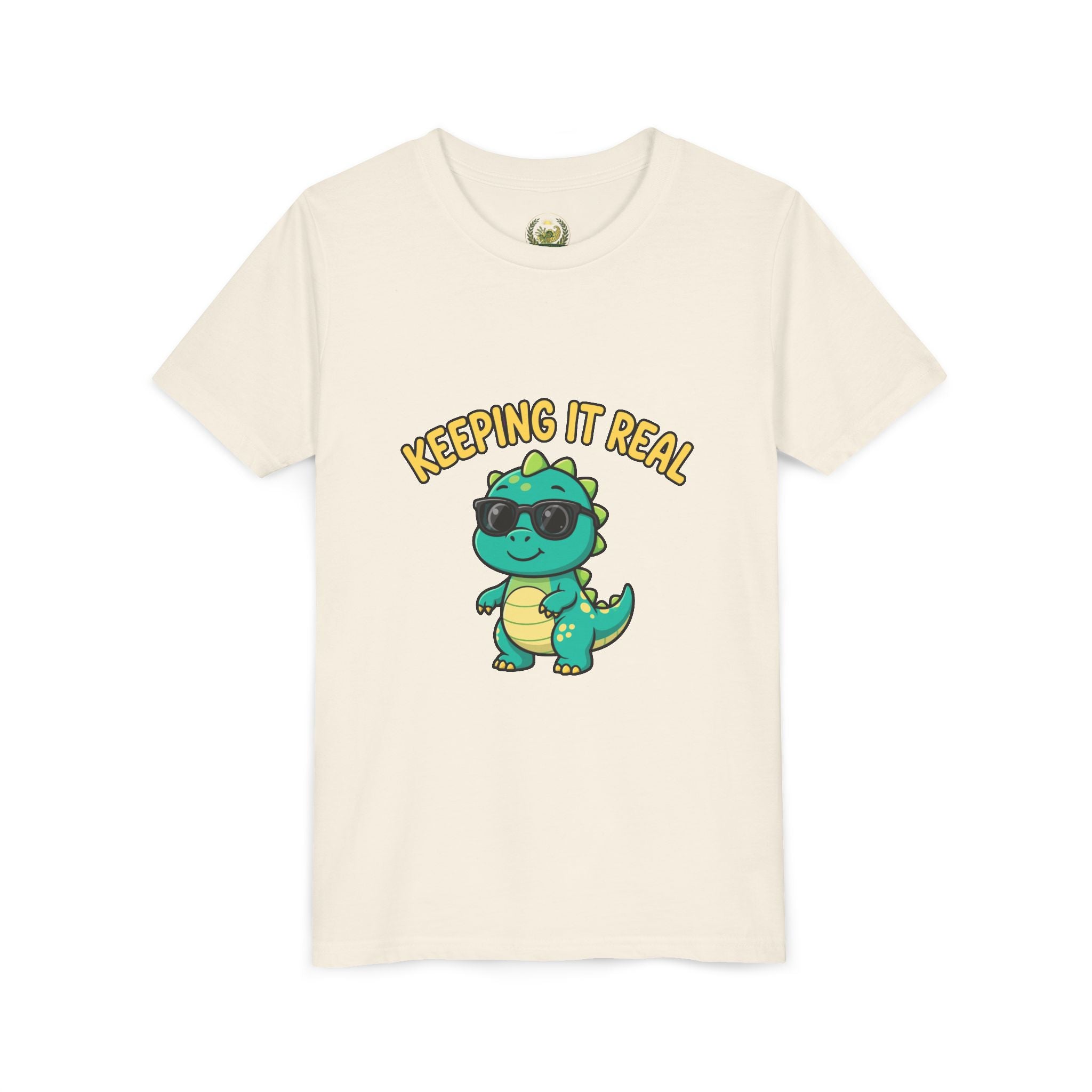 Kids Tee - "Keeping It Real" Cool Dino Graphic Youth T-Shirt