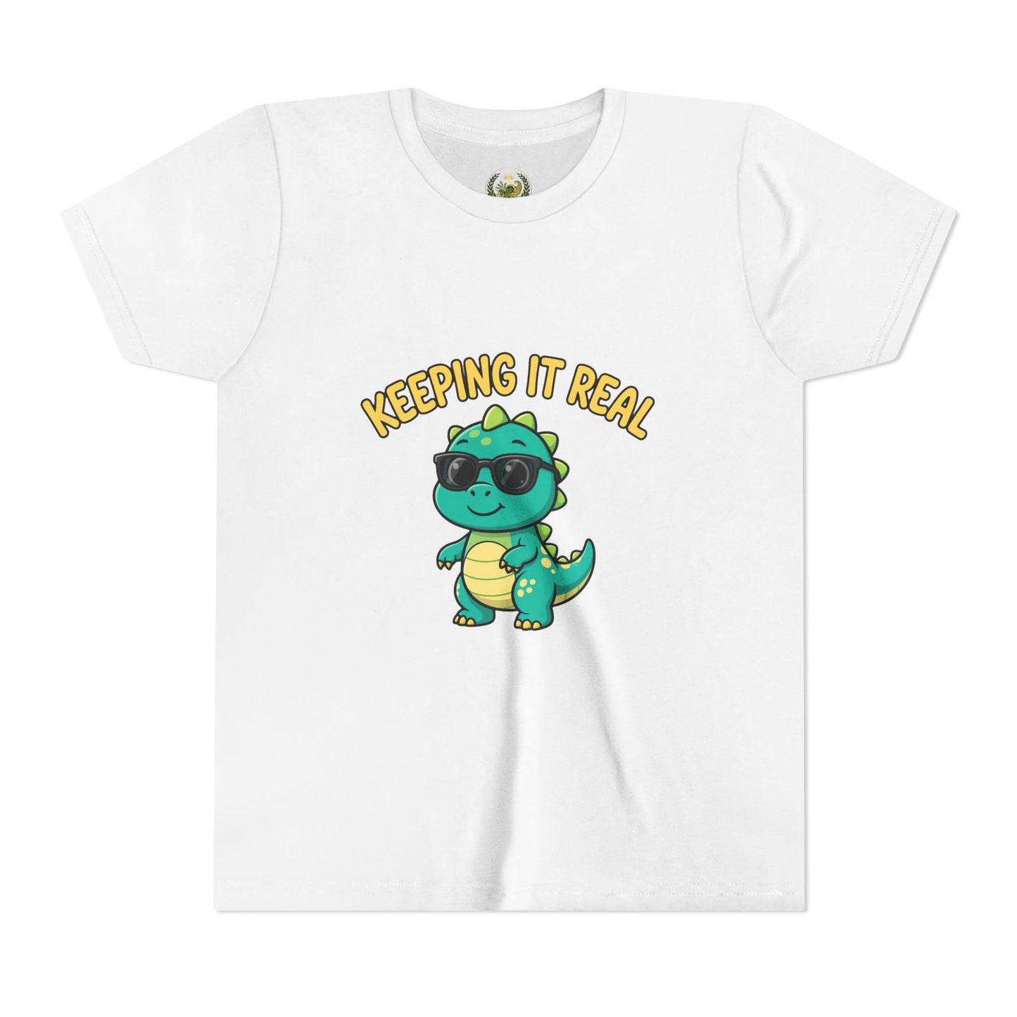 Kids Tee - "Keeping It Real" Cool Dino Graphic Youth T-Shirt