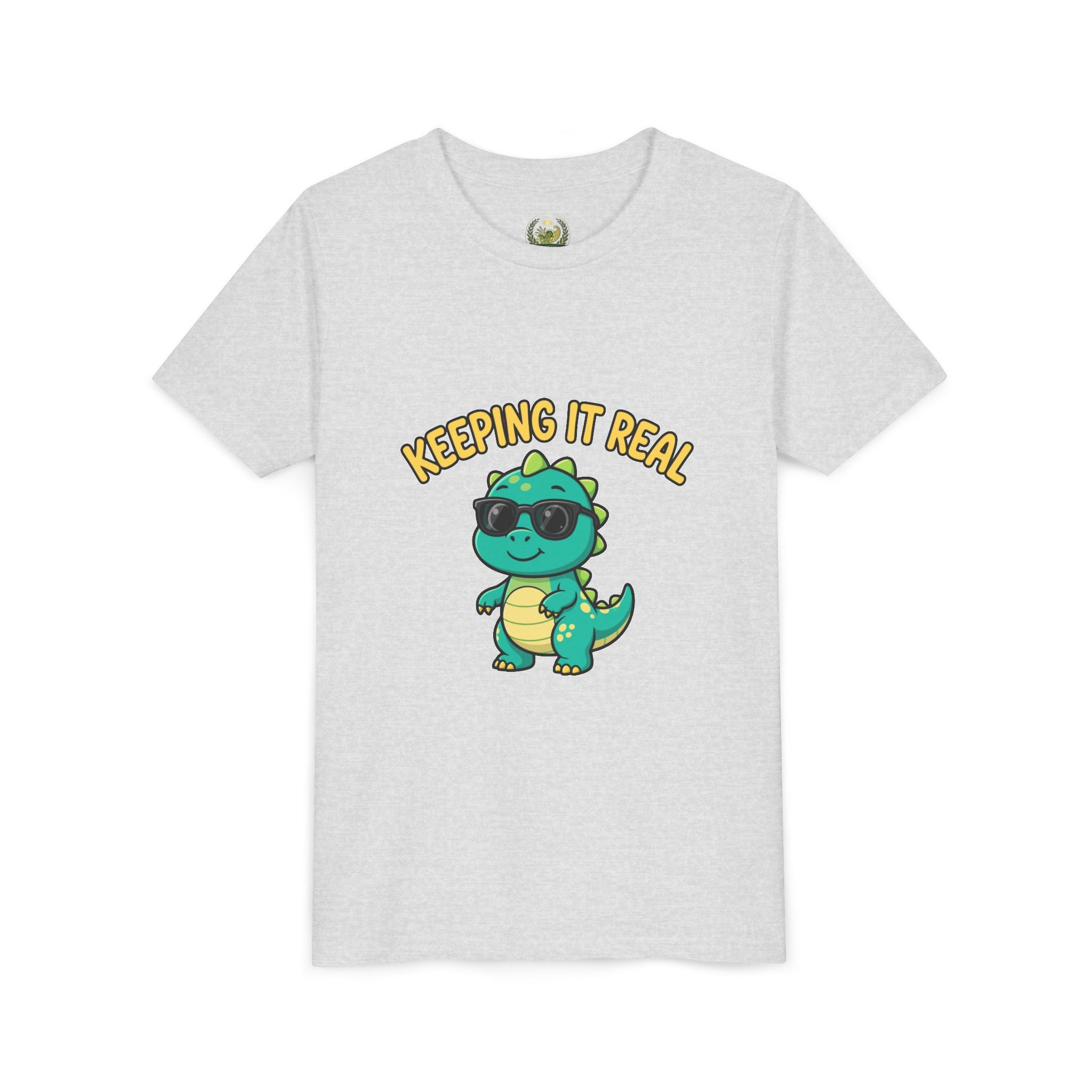 Kids Tee - "Keeping It Real" Cool Dino Graphic Youth T-Shirt