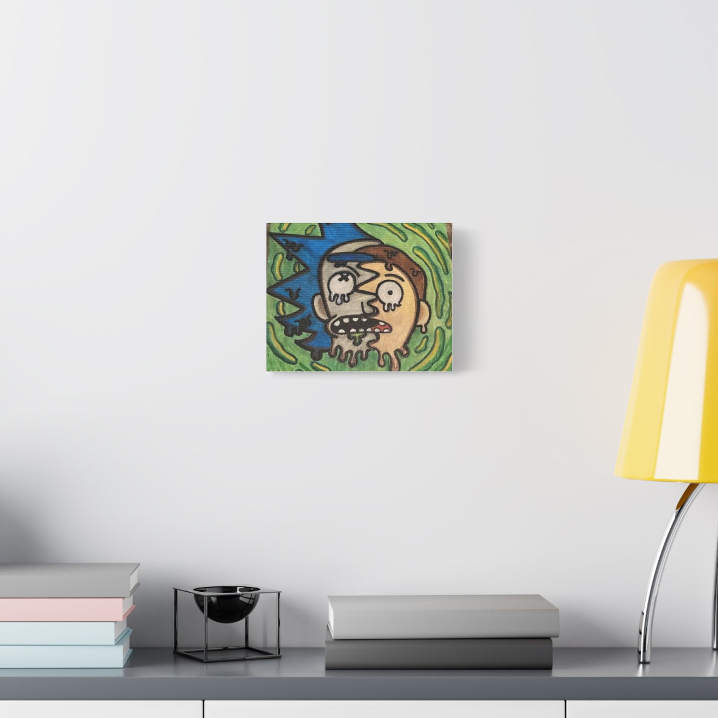 Interdimensional Glitch Canvas — Melting Portal Figure Hand-Painted Style Wall Art