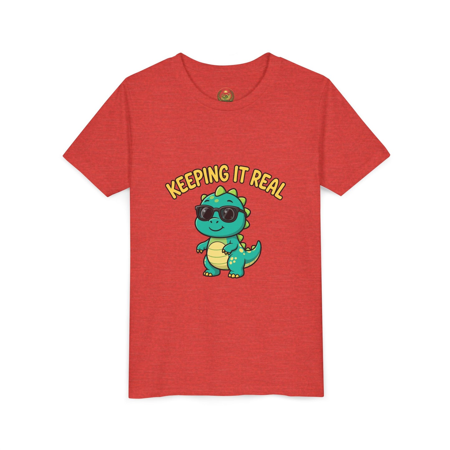 Kids Tee - "Keeping It Real" Cool Dino Graphic Youth T-Shirt