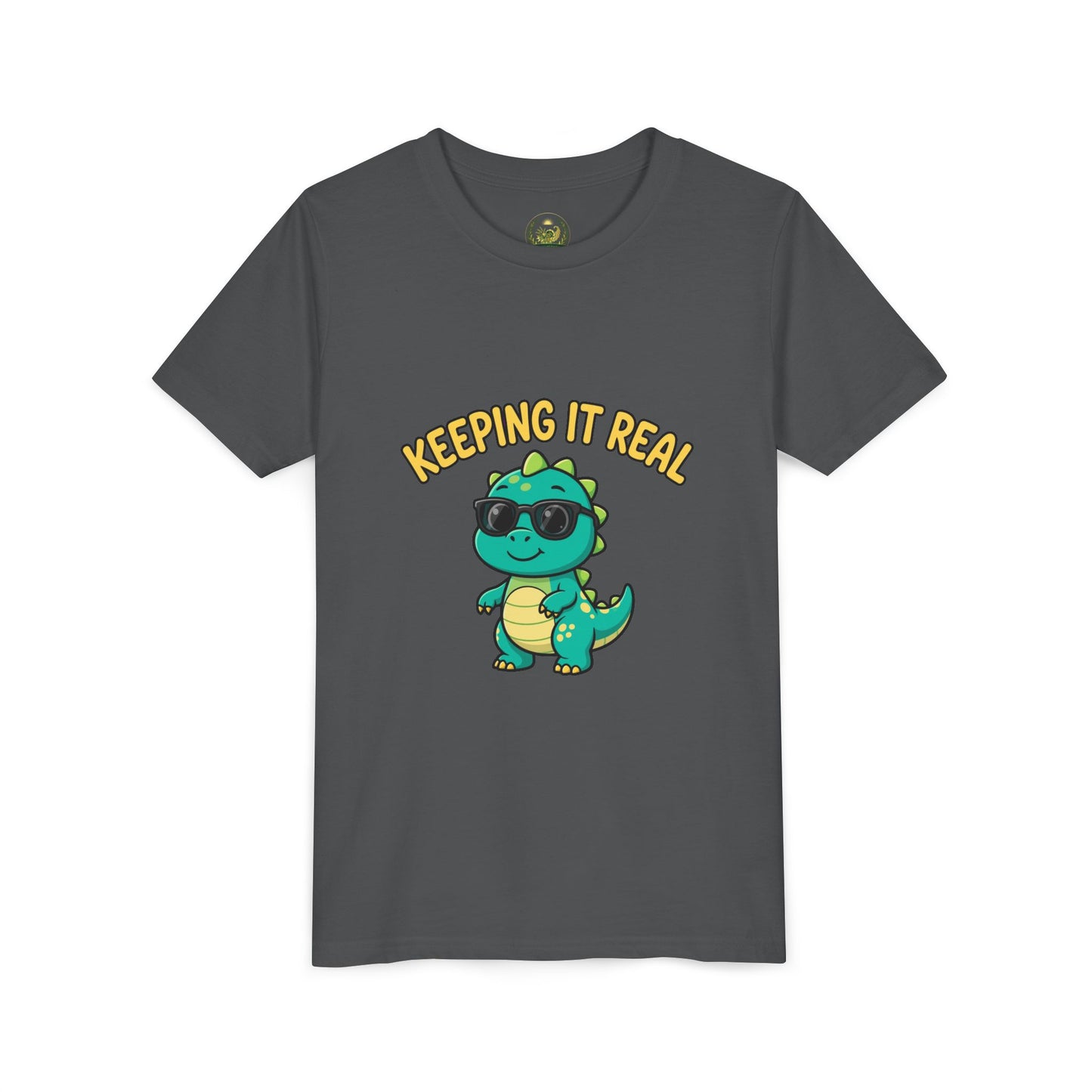 Kids Tee - "Keeping It Real" Cool Dino Graphic Youth T-Shirt
