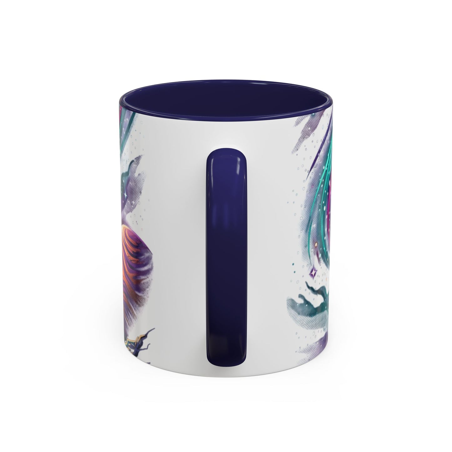 Cosmic Galaxy Satellite Accent Mug — Swirling Nebula Full-Wrap 11oz