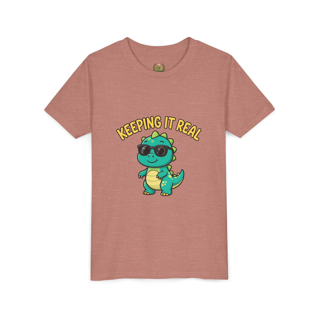 Kids Tee - "Keeping It Real" Cool Dino Graphic Youth T-Shirt