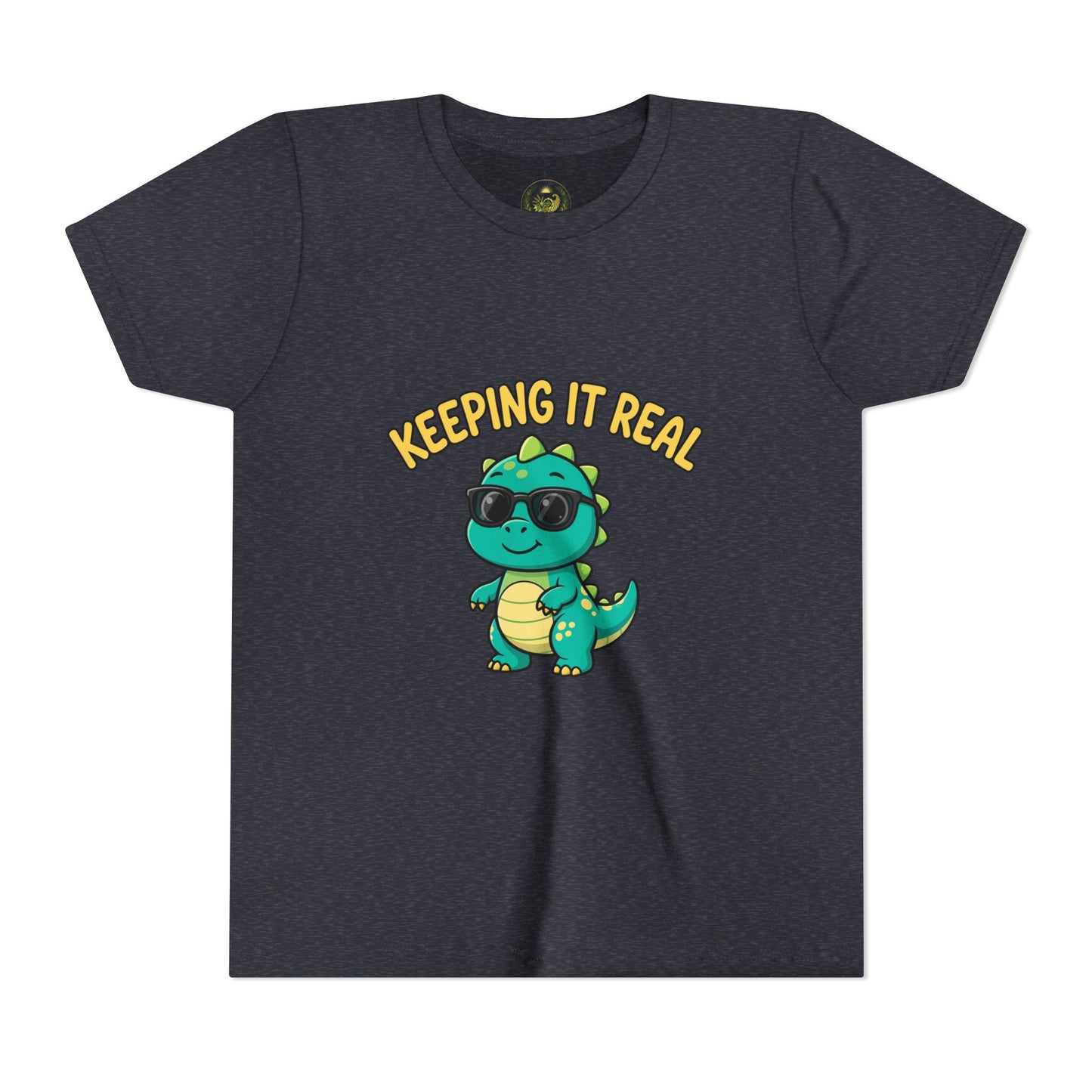 Kids Tee - "Keeping It Real" Cool Dino Graphic Youth T-Shirt