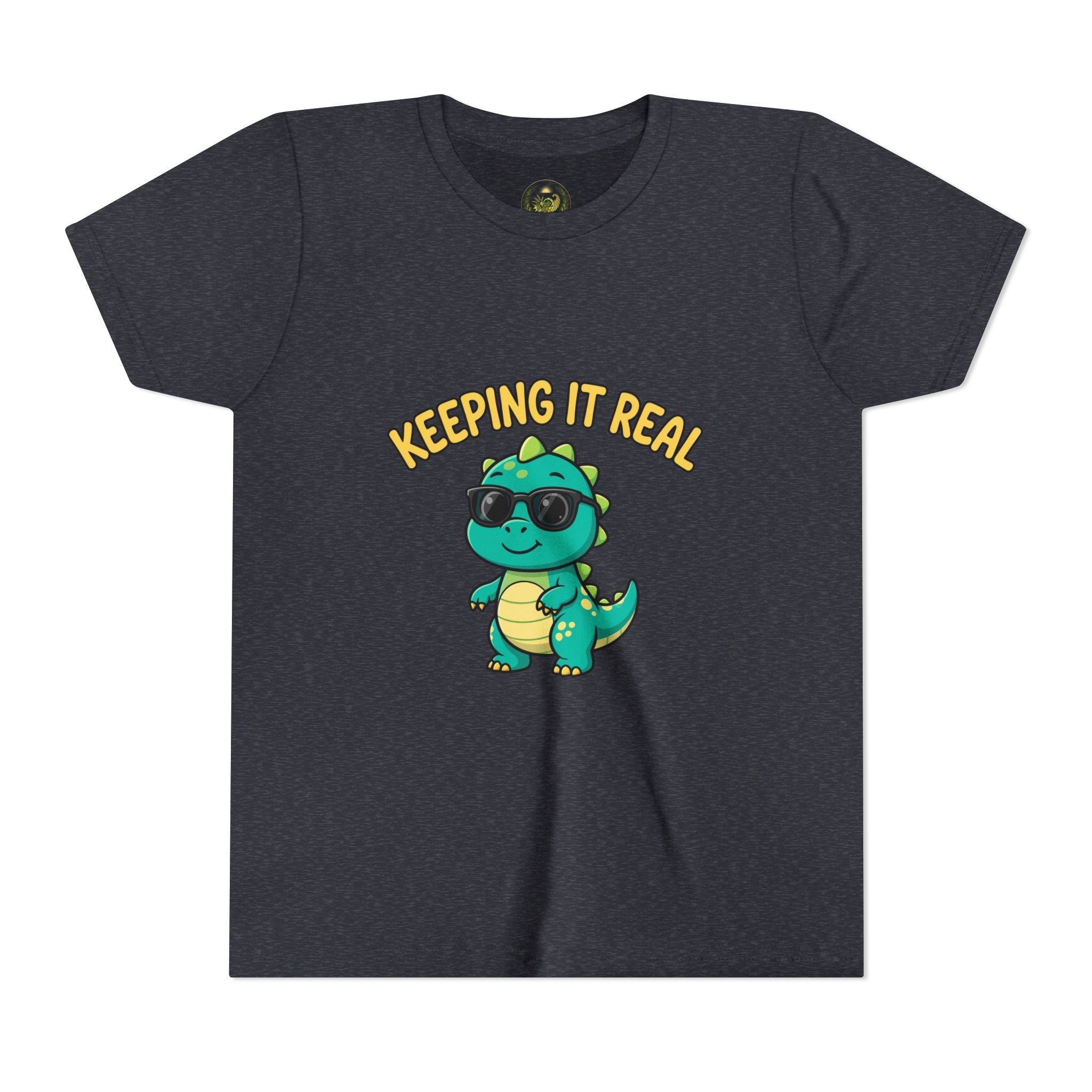 Kids Tee - "Keeping It Real" Cool Dino Graphic Youth T-Shirt