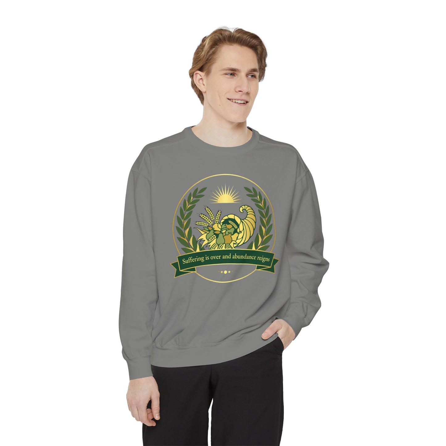 Cornucopia Crest Sweatshirt — "Suffering is over and abundance reigns"