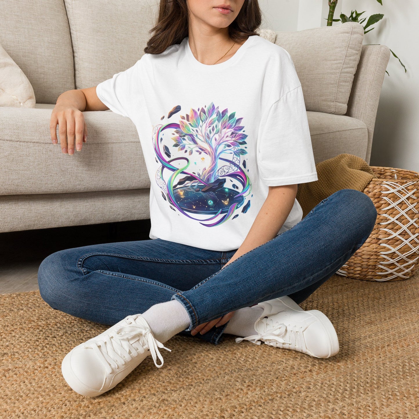 Tree of Life Watercolor T-Shirt — Whimsical Pastel Nature Tee