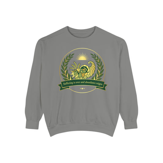 Cornucopia Crest Sweatshirt — "Suffering is over and abundance reigns"