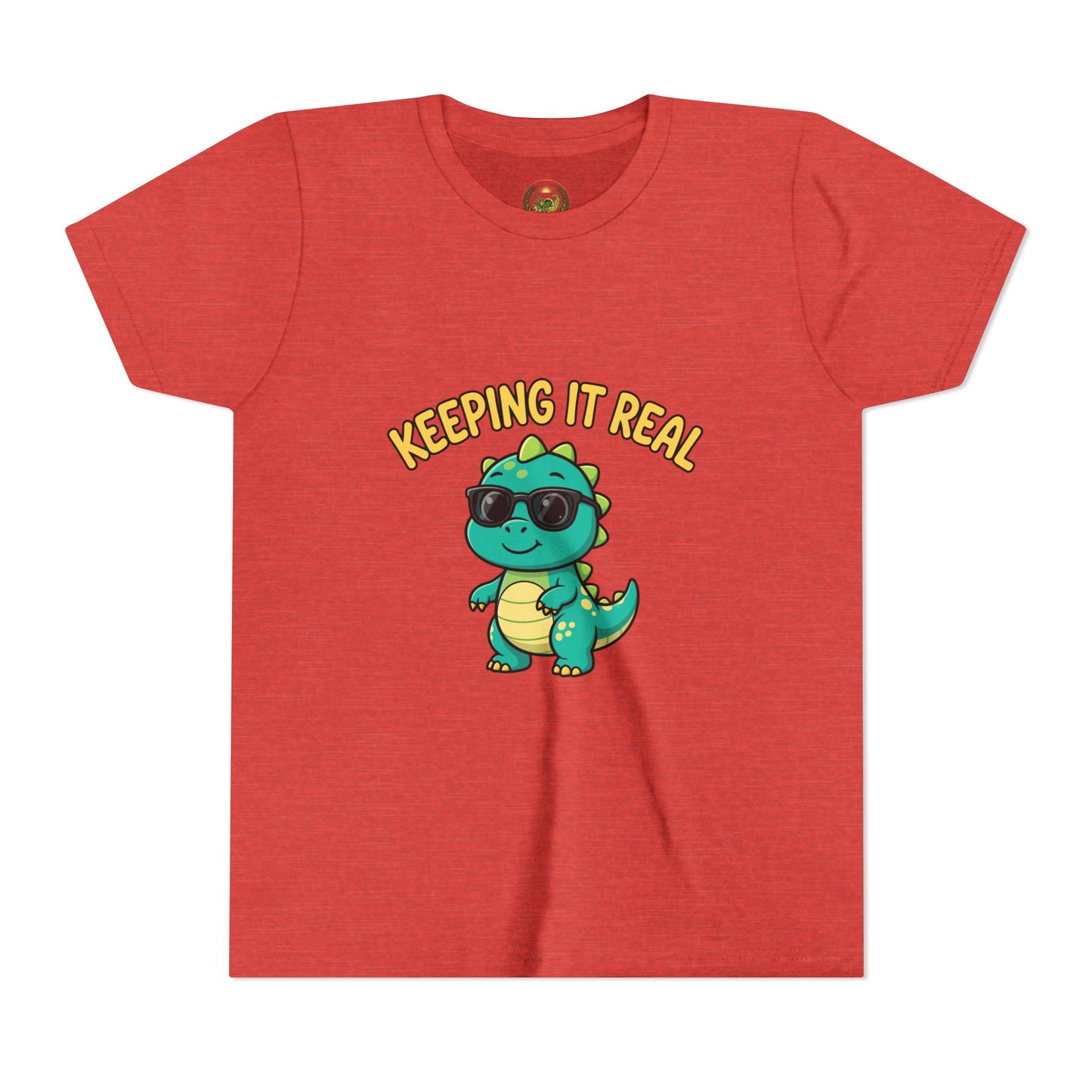 Kids Tee - "Keeping It Real" Cool Dino Graphic Youth T-Shirt