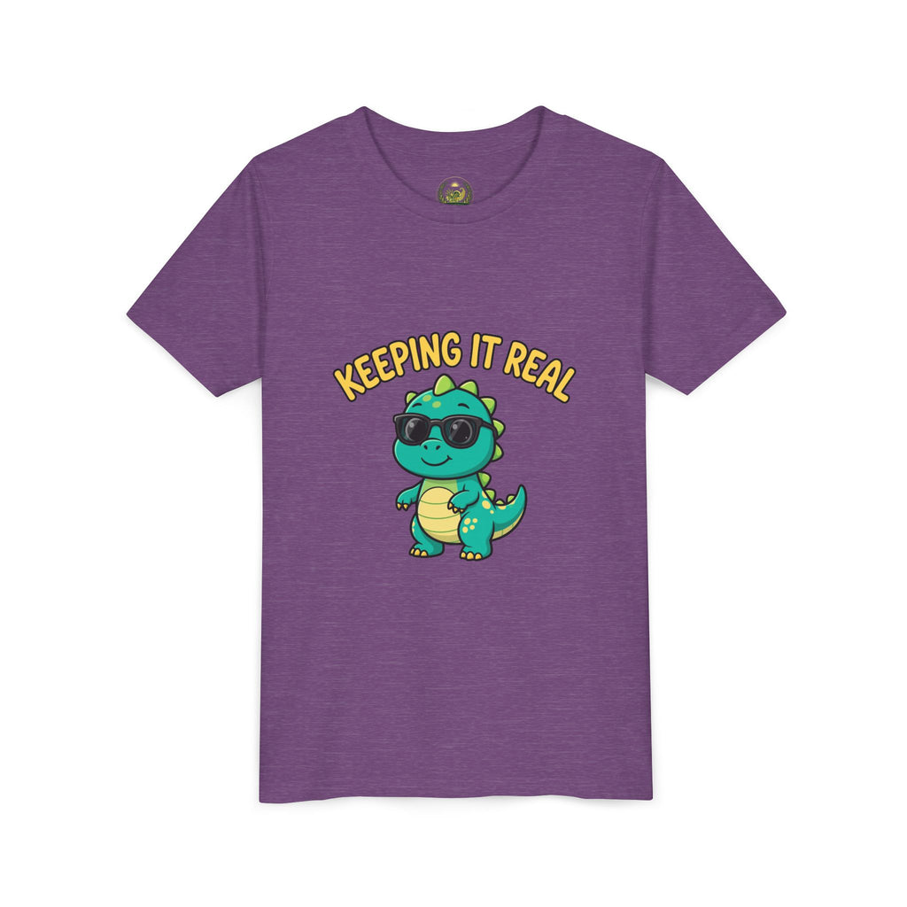 Kids Tee - "Keeping It Real" Cool Dino Graphic Youth T-Shirt