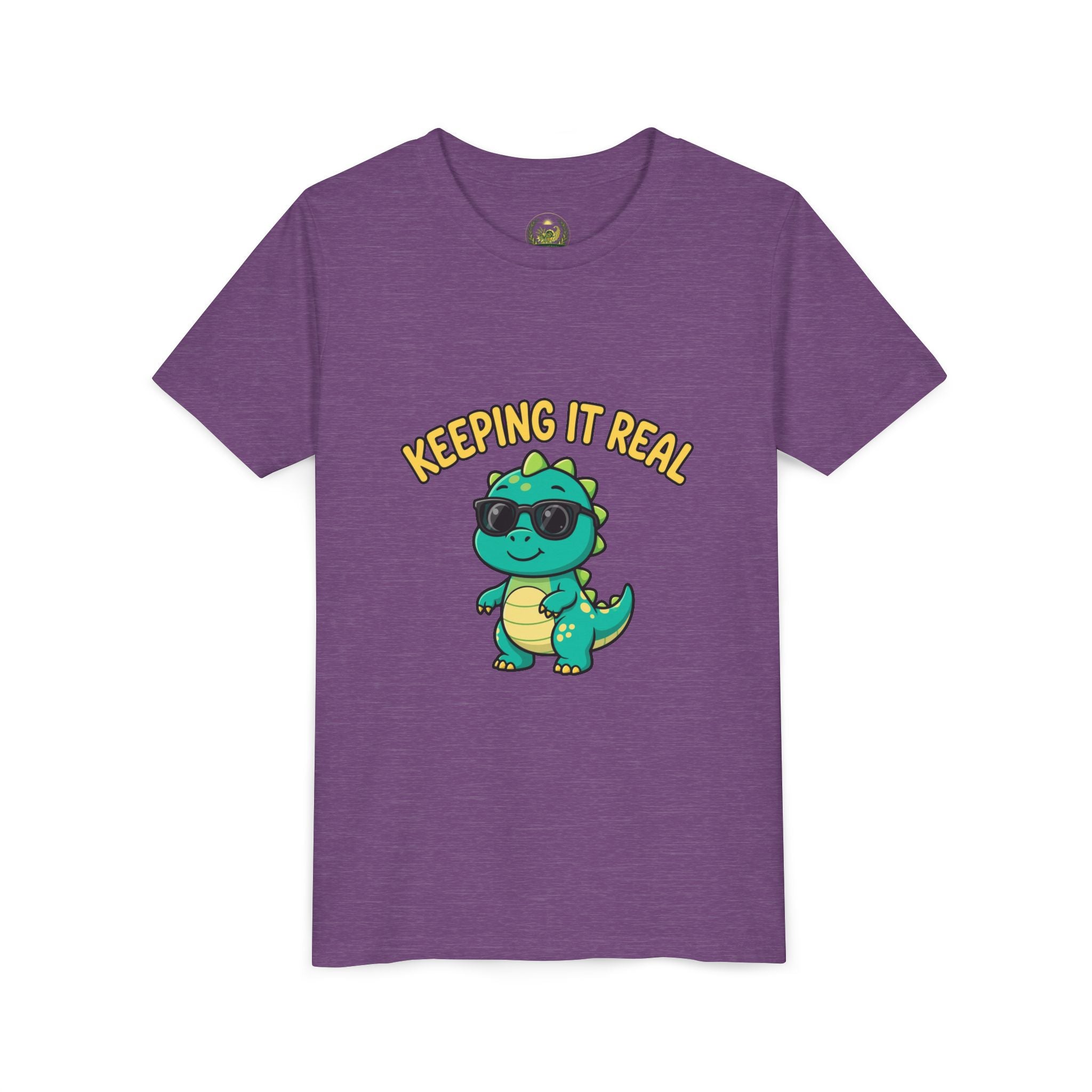 Kids Tee - "Keeping It Real" Cool Dino Graphic Youth T-Shirt