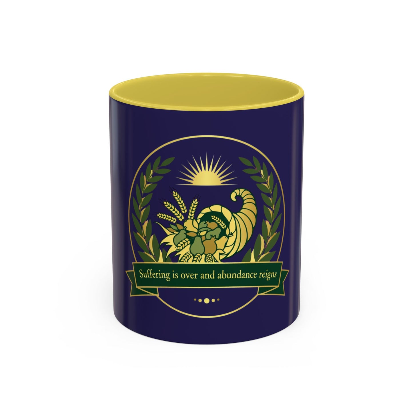 Cornucopia Abundance Mug — "Suffering is over and abundance reigns" Ceramic Coffee Cup (11oz/15oz)