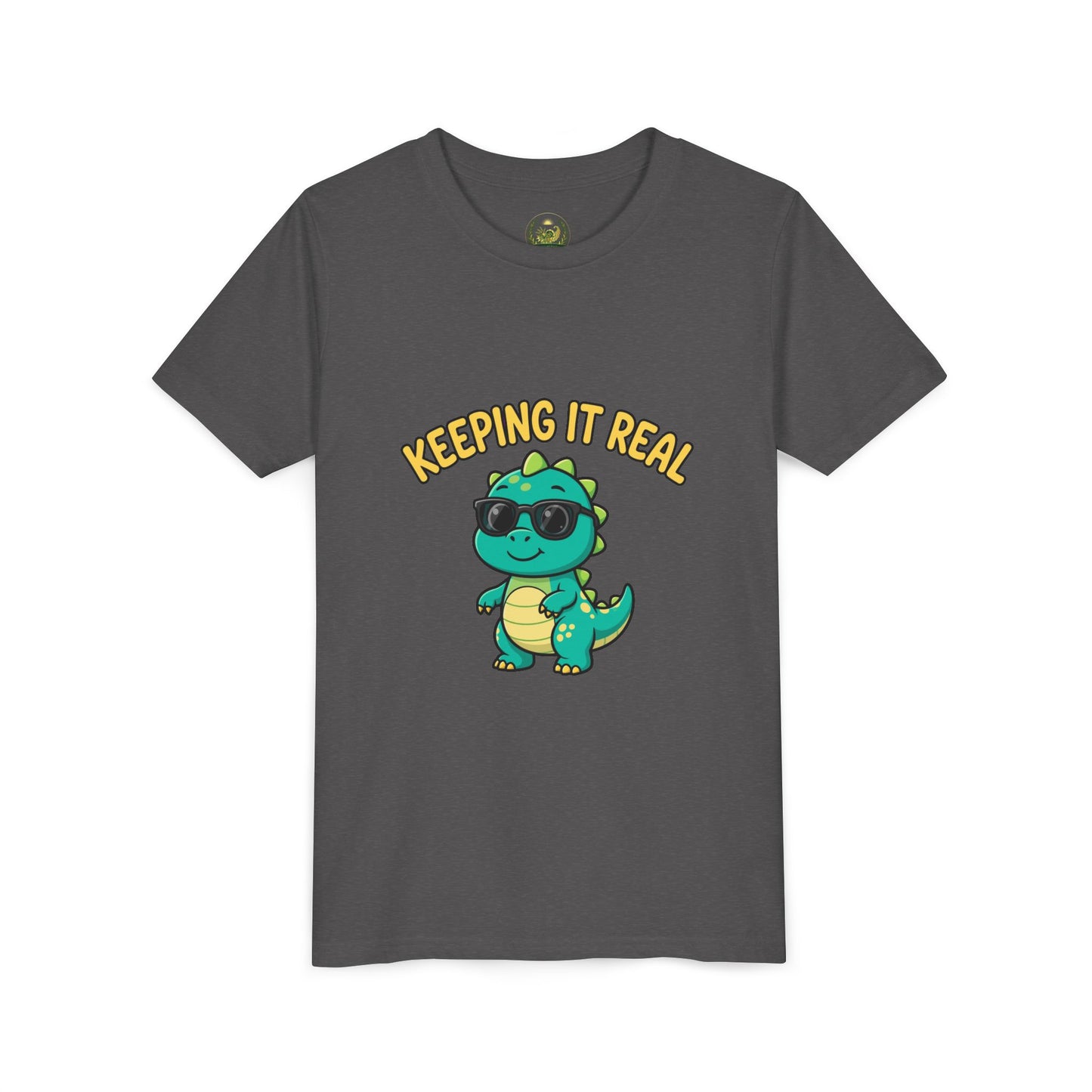 Kids Tee - "Keeping It Real" Cool Dino Graphic Youth T-Shirt