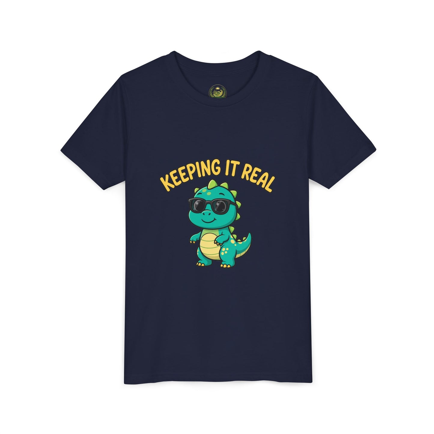 Kids Tee - "Keeping It Real" Cool Dino Graphic Youth T-Shirt