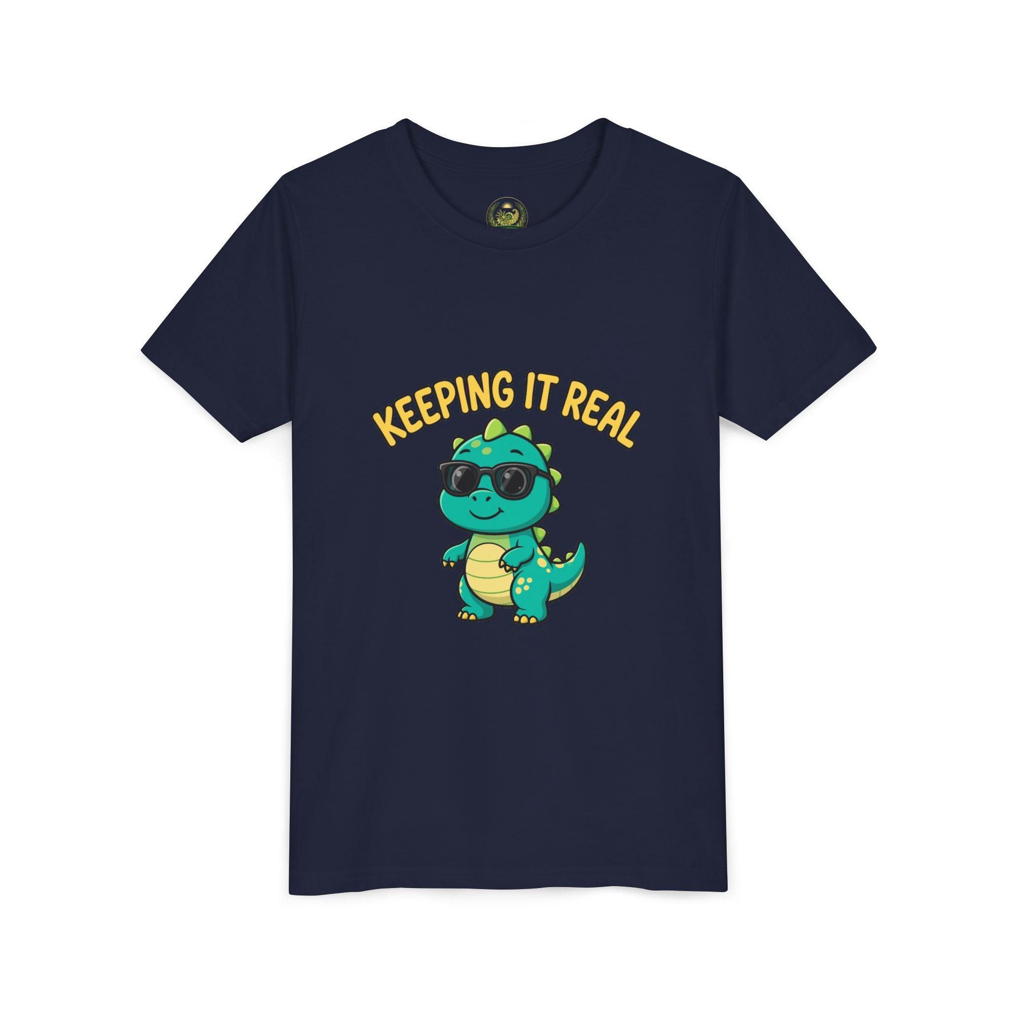 Kids Tee - "Keeping It Real" Cool Dino Graphic Youth T-Shirt