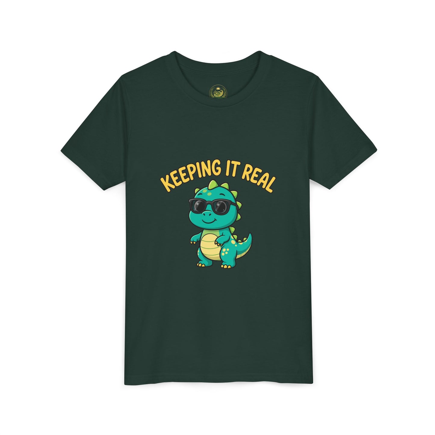 Kids Tee - "Keeping It Real" Cool Dino Graphic Youth T-Shirt