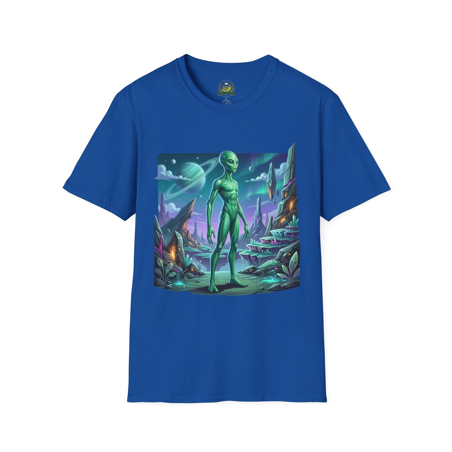 Alien Landscape T-Shirt — Green Extraterrestrial Sci‑Fi Graphic Tee