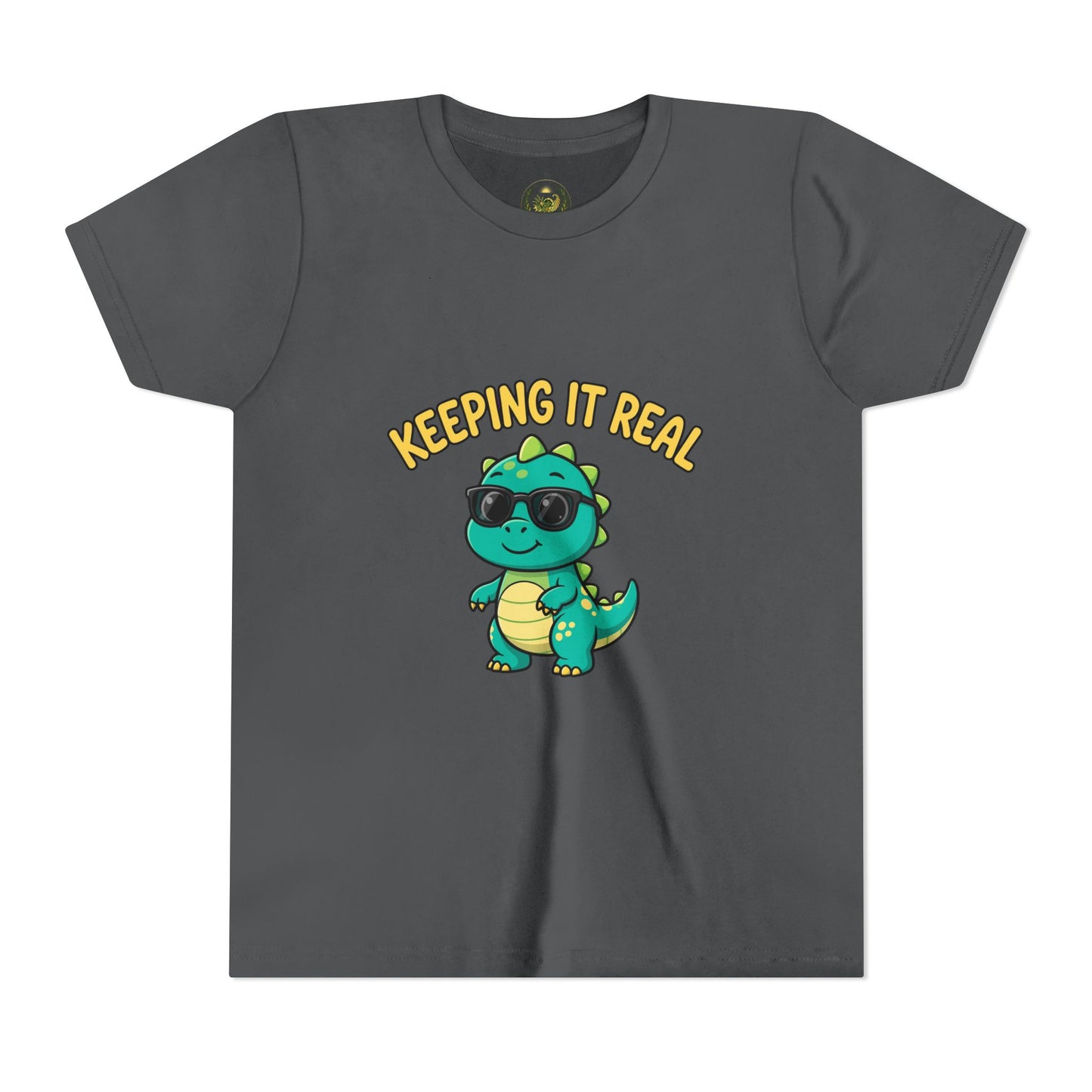 Kids Tee - "Keeping It Real" Cool Dino Graphic Youth T-Shirt