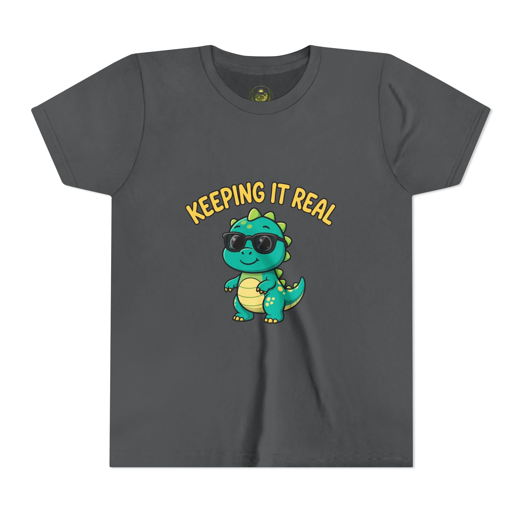 Kids Tee - "Keeping It Real" Cool Dino Graphic Youth T-Shirt