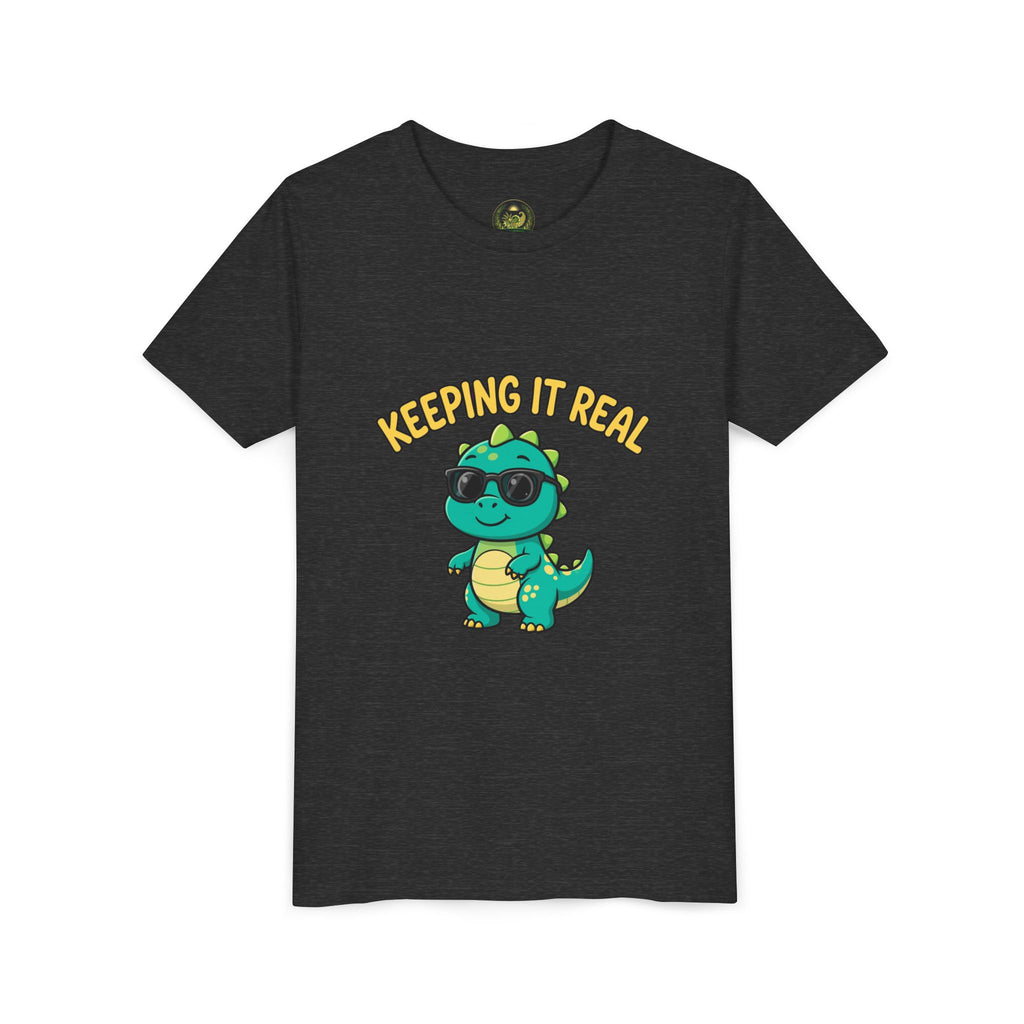 Kids Tee - "Keeping It Real" Cool Dino Graphic Youth T-Shirt