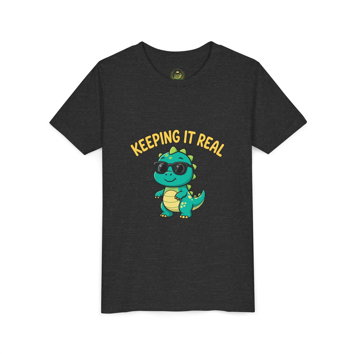 Kids Tee - "Keeping It Real" Cool Dino Graphic Youth T-Shirt