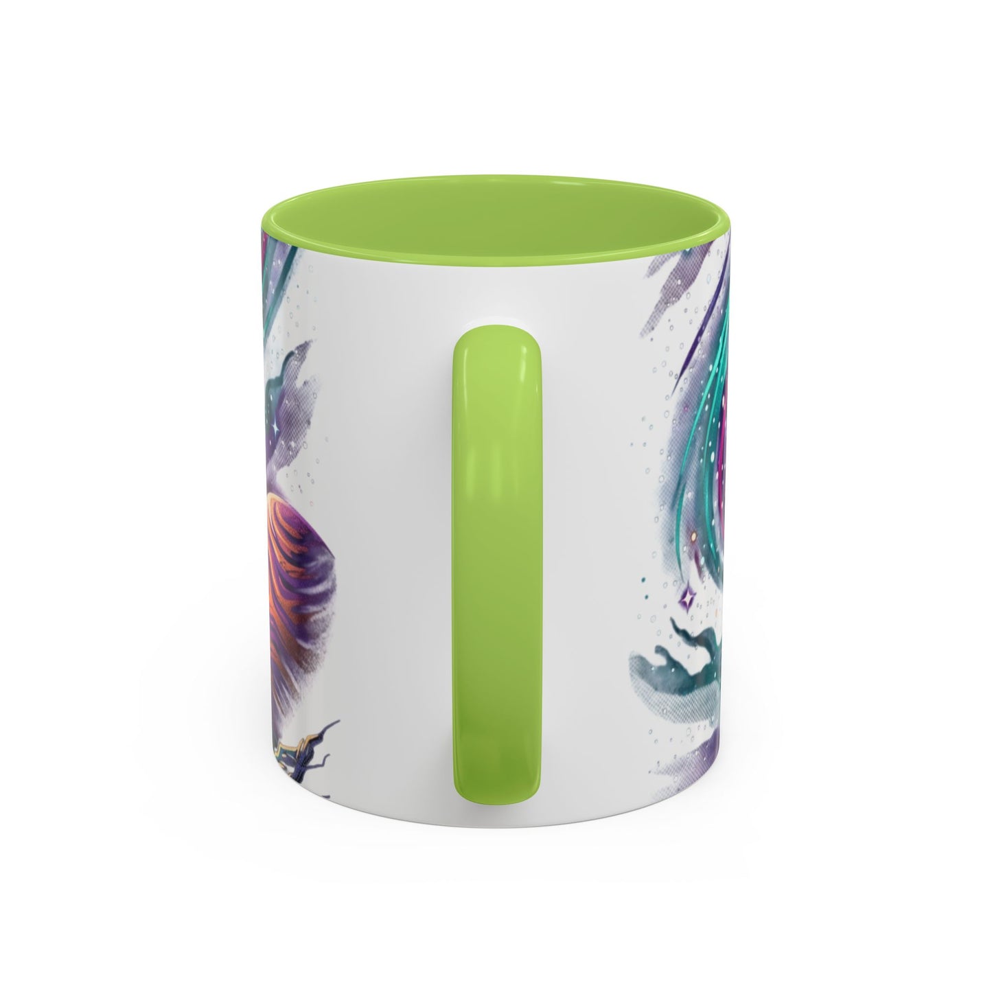 Cosmic Galaxy Satellite Accent Mug — Swirling Nebula Full-Wrap 11oz