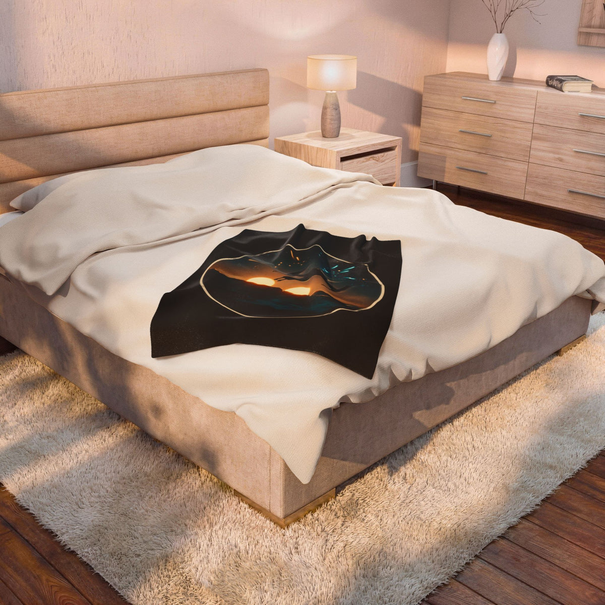 Twin Suns Velveteen Throw