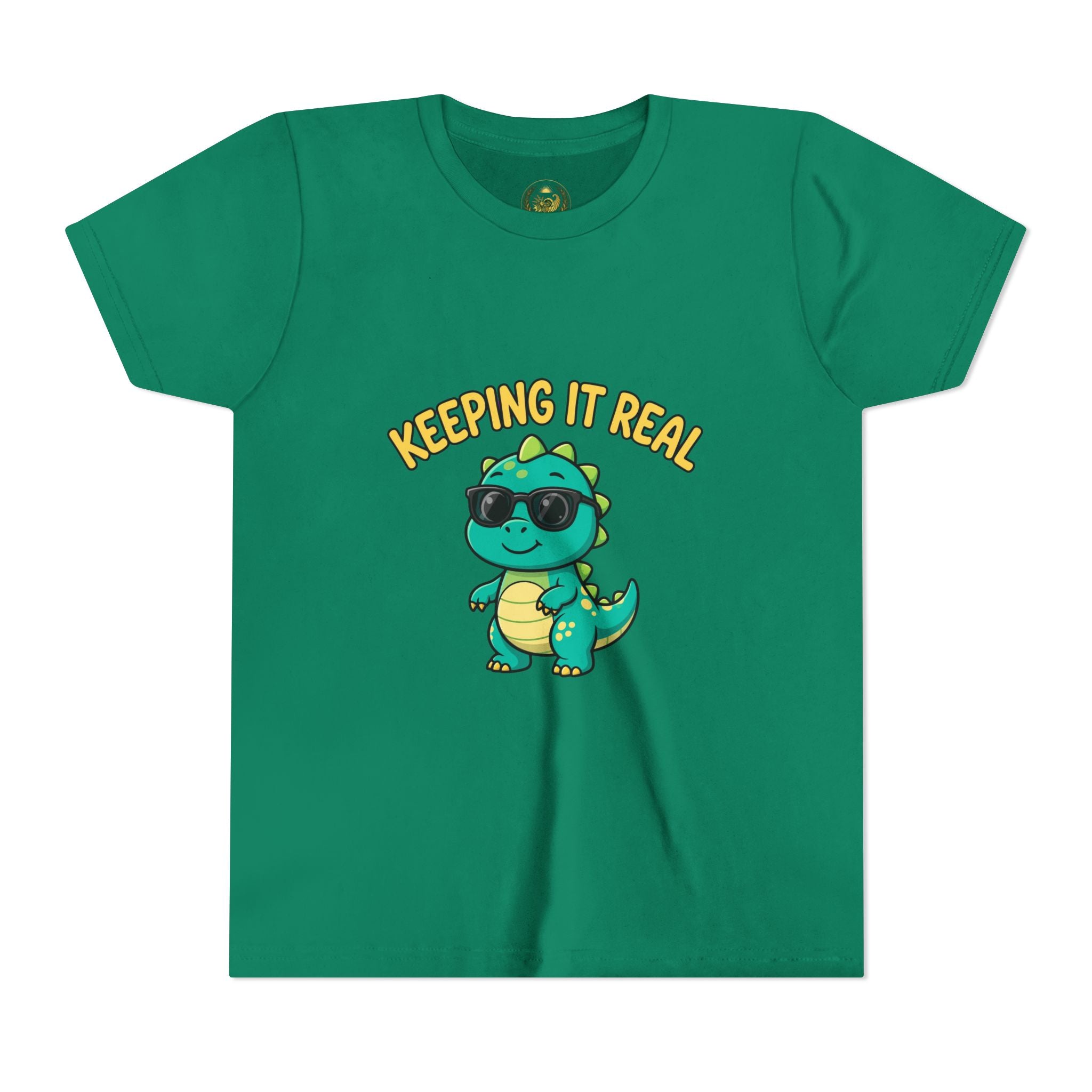Kids Tee - "Keeping It Real" Cool Dino Graphic Youth T-Shirt