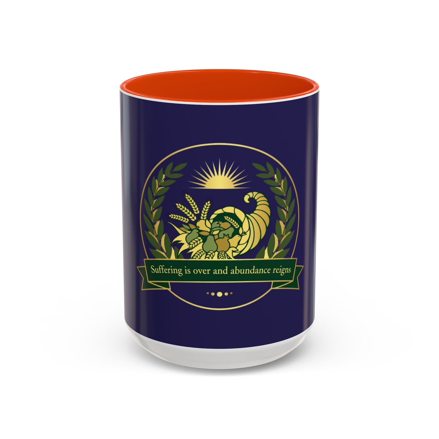 Cornucopia Abundance Mug — "Suffering is over and abundance reigns" Ceramic Coffee Cup (11oz/15oz)