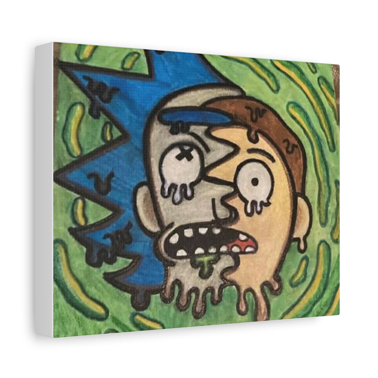 Interdimensional Glitch Canvas — Melting Portal Figure Hand-Painted Style Wall Art