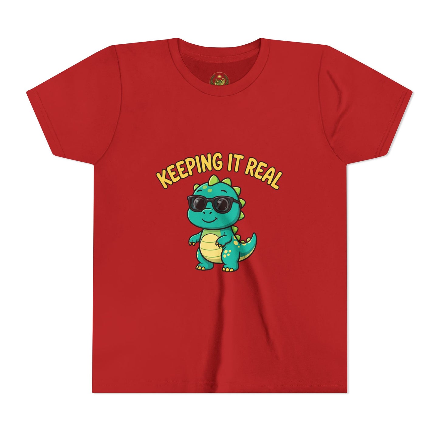 Kids Tee - "Keeping It Real" Cool Dino Graphic Youth T-Shirt
