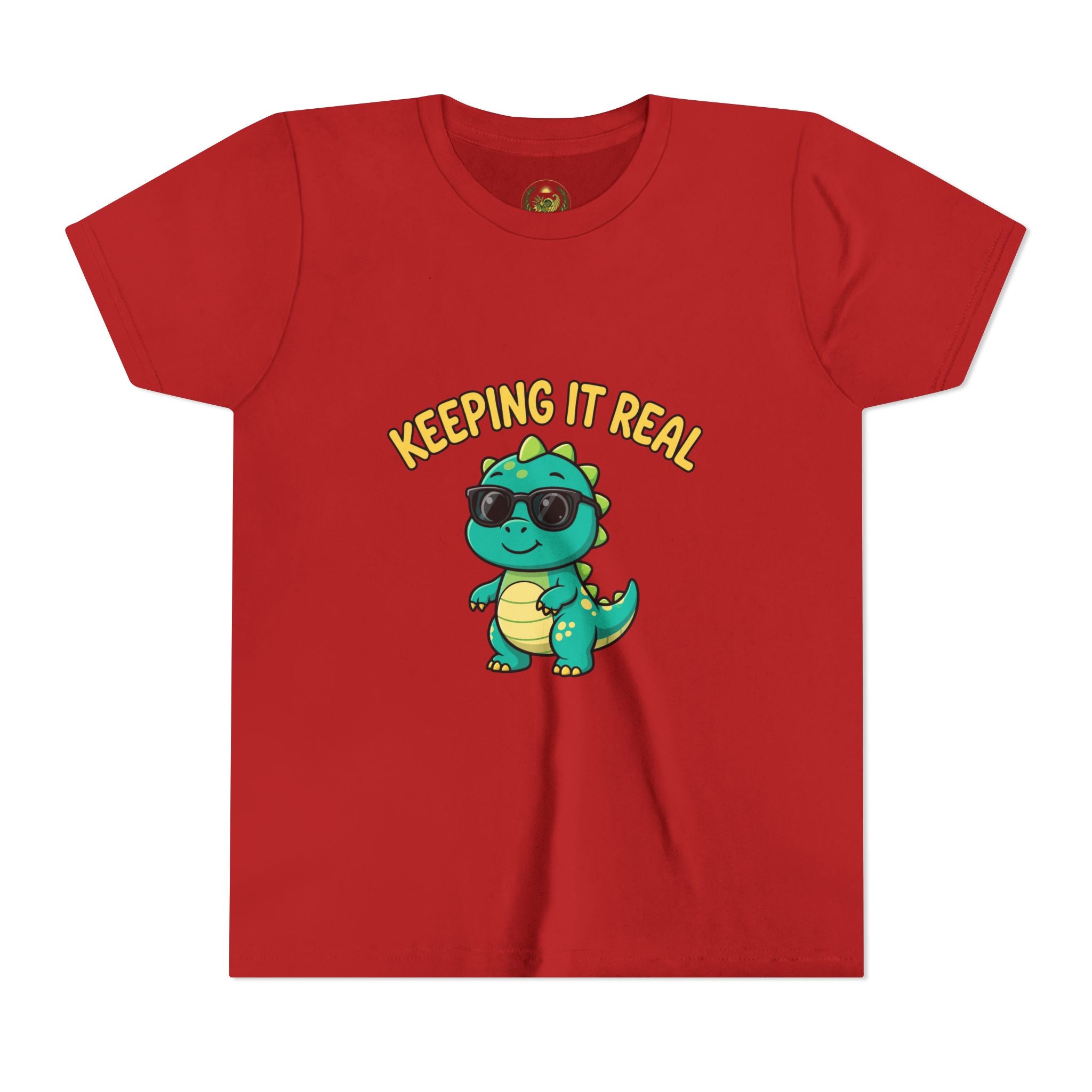 Kids Tee - "Keeping It Real" Cool Dino Graphic Youth T-Shirt