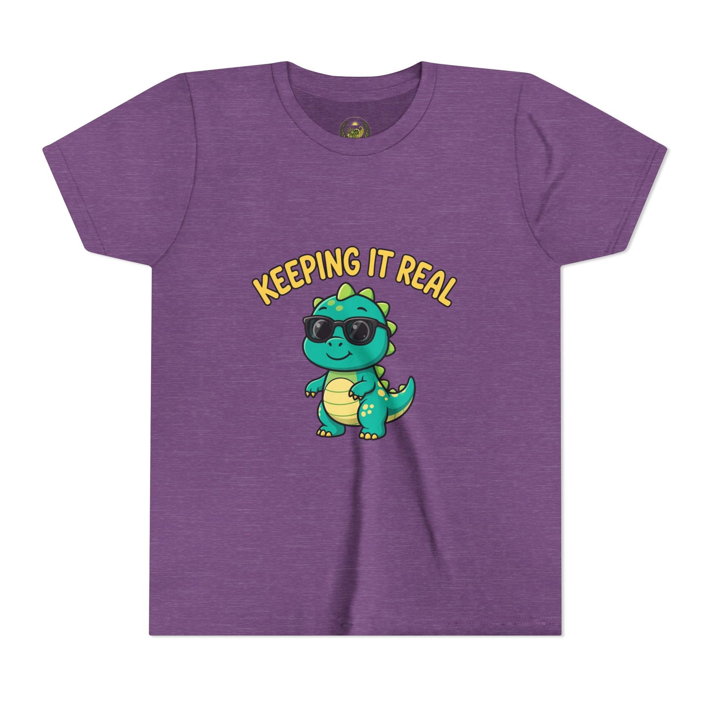 Kids Tee - "Keeping It Real" Cool Dino Graphic Youth T-Shirt