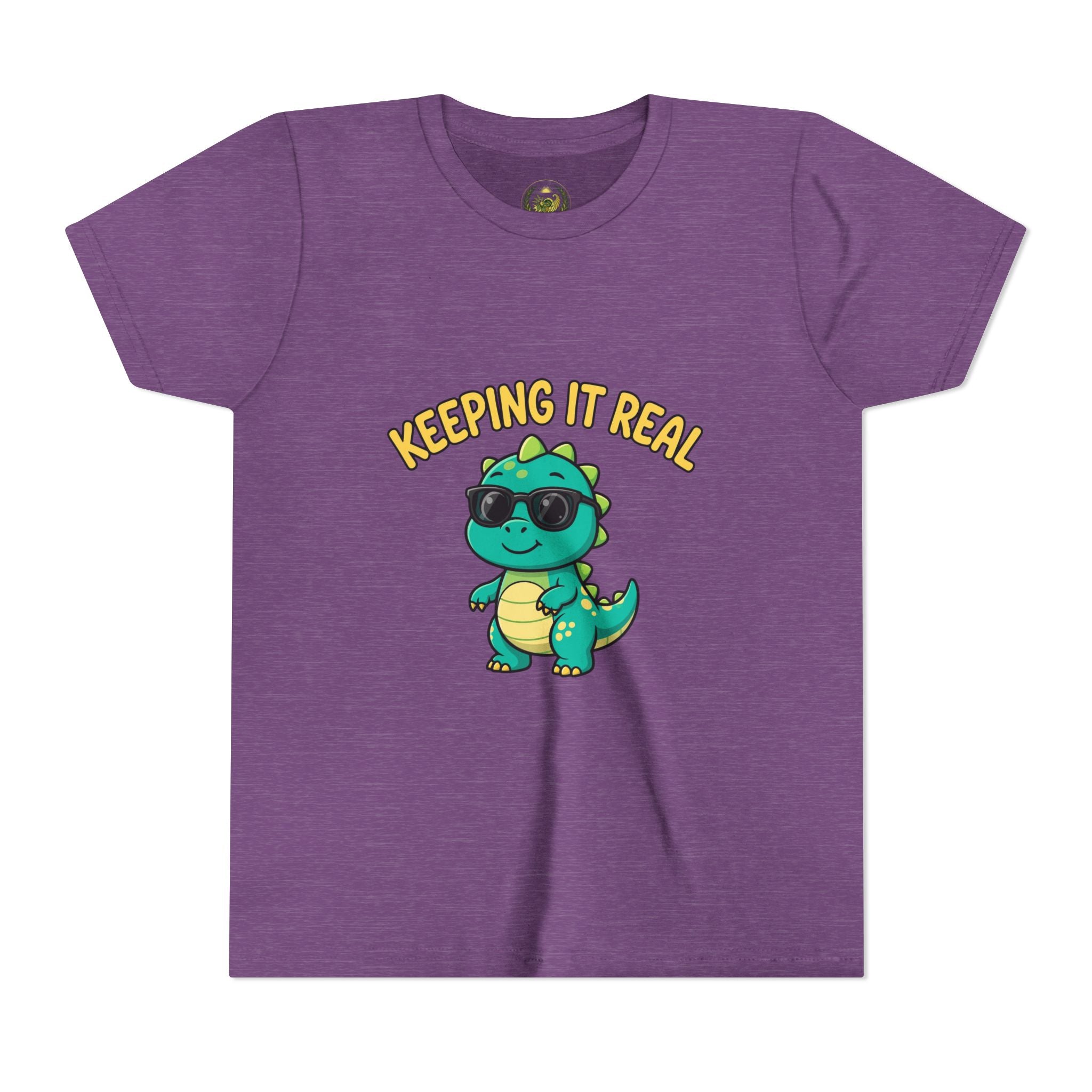 Kids Tee - "Keeping It Real" Cool Dino Graphic Youth T-Shirt