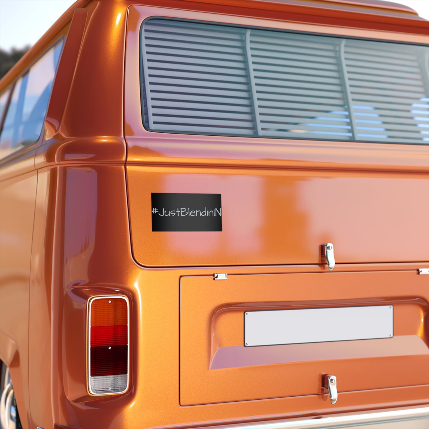 #JustBlendinIN Bumper Sticker – Funny Hashtag Vinyl Decal for Cars